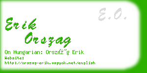 erik orszag business card